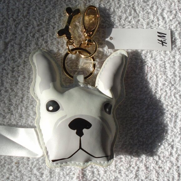 NEW H&M BOSTON TERRIER FRENCHIE FRENCH BULLDOG PUFFER PUFFY KEYCHAIN PURSE CHARM - Picture 1 of 9